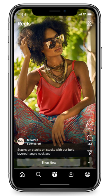 Реклама в видеороликах Reels